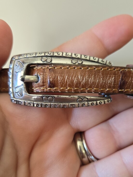 Brighton Brown Leather Belt with Silver Heart Buckle main image 6